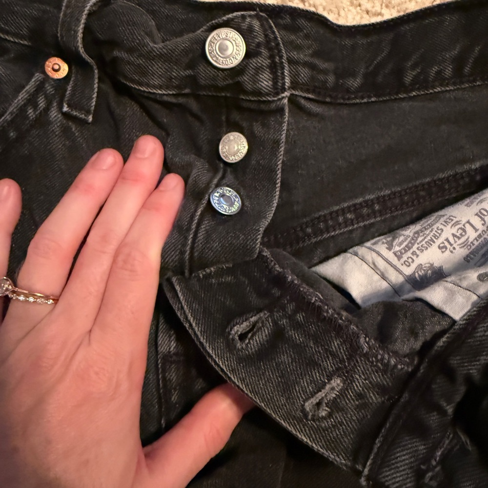 Levi's Black 501 Denim Shorts - Picture 5 of 5